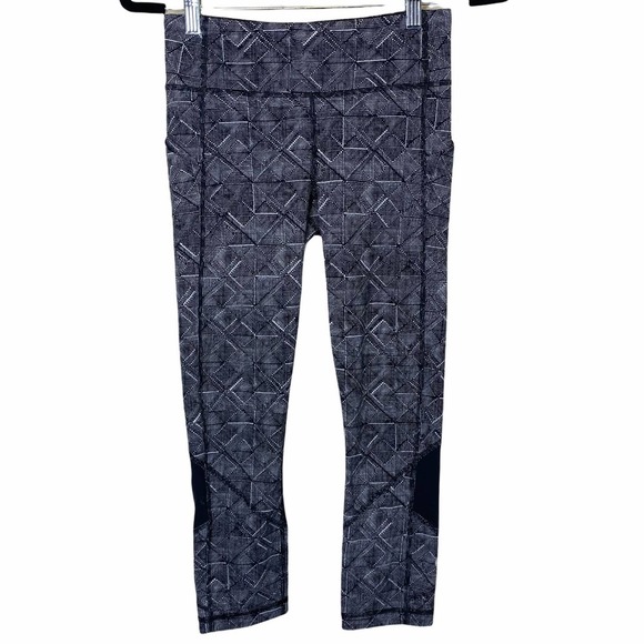 Lululemon Pace Rival Crop in n Formation Alpine White Black (22") sz 4 - Picture 1 of 6